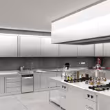 Rozsdamentes acél munkaasztal PREMIUM - 1800x700 mm - alsó polccal - hátsó peremmel