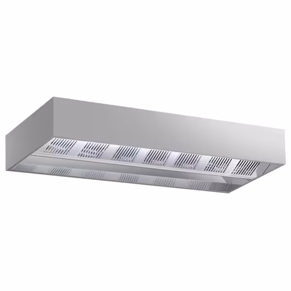 Commercial Extraction Canopy - Ceiling-Suspended - 4000mm - without Motor (for External Fan) - with Grease Filters - Induction Series