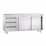 Armário de Trabalho PREMIUM - 1800x700mm - com portas de correr, 3 gavetas à esquerda