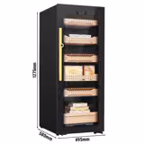 Zigarrenschrank Humidor mit Fingerabdrucksensor & Kontroll-App - 200 Liter - für 1200 Zigarren - 6 Schubladen