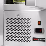 Commercial Saladette Counter ECO - 1368mm - 368L - Black Front - 3 doors - open top for 4 x GN 1/1 & stainless steel hinged lid