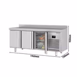 Balcão refrigerado PREMIUM PLUS - 1960x700mm - 465L - 3 portas - 3x GN 1/2 - -2 a +8°C - com ressalto traseiro