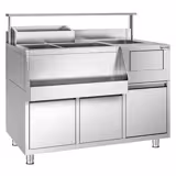 Table de préparation pour cocktails – inox – 1200 x 720 mm – avec 2 tiroirs