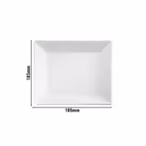 (6 adet) Servis Tepsisi - PURE - Melamin - 185x185mm - Yükseklik: 25mm - Beyaz