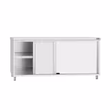 Armoire de travail en inox ECO - 1800x600 mm - avec porte coulissante