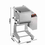 Elektrische Vleesmenger - 50l - 50kg vlees - 1,5kW - voor- & achteruit - kantelbare kom - op wielen