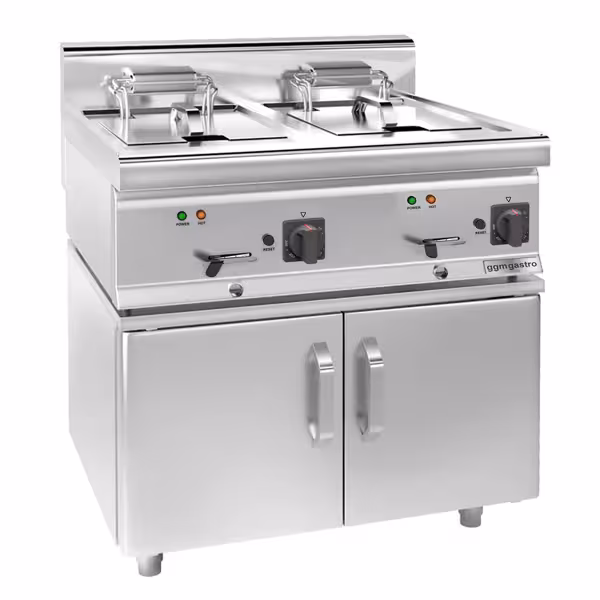 Elektromos fritőz - 10 + 10 liter (18 kW) - 2 ajtós talapzattal együtt