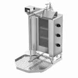 Gas Doner Kebab Grill (Shawarma/Gyros) - 3 Burner - up to 40kg - 9.75kW - Countertop - incl. 2 splash guards & 2 double doors