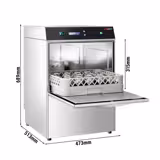 Lavavasos industrial de doble pared - Electrónico - 2,97kW - incl. descalcificador - con bomba de desagüe, bomba dosificadora de detergente y de abrillantador