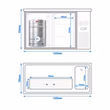 Bira tezgahı PREMIUM PLUS - 1550x700mm - 2 Cam Kapı