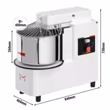 Spirálový hnětač těsta - 33 l / 25 kg - 1 rychlost - odnímatelná mísa a výklopná hlava - časovač - 400 V