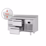 Koelwerkbank Premium PLUS - 1468x600mm - met 4 laden & met achterwand