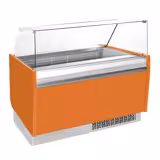 Ice Cream Serve Over Counter | LIAM - 1560mm - Static cooling - with LED lighting - for 13 x 5 litres Napoli pans - Orange