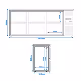 Barový chladicí stůl ECO - 2002x513 mm - se 6 zásuvkami - černý