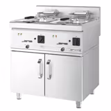 Kaksiosainen sähkökäyttöinen rasvakeitin - 2 x 10 l - 18,0 kW - sis. alarungon, 2 ovea - 400 V