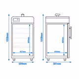 Коптильня - цифрова - 509x581 мм - з 4 решітками для копчення - на колесах - чорна