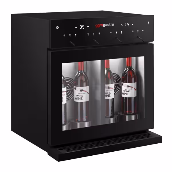 Commercial Wine Dispenser – 2 Temperature Zones – Refrigerated – for 4 Wine Bottles