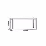 Commercial stainless steel overshelf - single-tier - 1200 x 370 mm - height adjustable