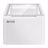Countertop Ice Cream Freezer - 460mm - Static cooling - for 2 x 5 litres Napoli pans - hinged glass lid - White