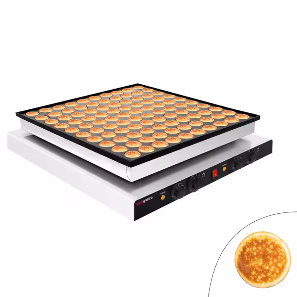 Våffeljärn - Enkelt - Manuellt - 3 kW - Form: Poffertjes - för 100 stycken