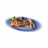 (6 stuks) Dienblad BLUE OCEAN - Melamine - 48x35,5cm - hoogte: 30mm - Blauw/Wit