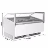 Vetrina Gelato ADAM - 1723mm - Refrigerazione ventilata - per 18x Vasca da gelato da 5 Litri oppure 12x Vasca da gelato da 7 Litri - Bianco