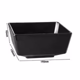 (6 pcs) Bowl - FLOAT - Melamine - 1.9L - square - 190x190mm - Depth: 95mm - Black