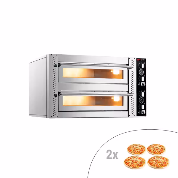Commercial Full Fireclay Electric Pizza Oven – 4+4 x 34 cm – Manual