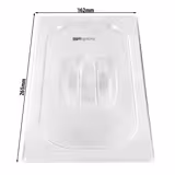 (6 pcs) Polycarbonate Lid GN 1/4 - Clear - 265x162x23mm 