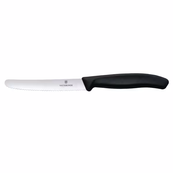 VICTORINOX | SWISS CLASSIC - Tomaten- en tafelmes met gekartelde rand - Mes: 110mm - 6 stuks