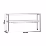 Commercial Heated Gantry PREMIUM with Ceramic Heaters - 1600x370mm - 1.4kW - 2 Tier - height-adjustable