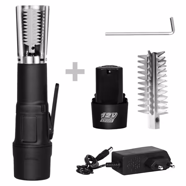 Snoerloze elektrische visontschubber - 75W - op accu - incl. netadapter - 28,5cm