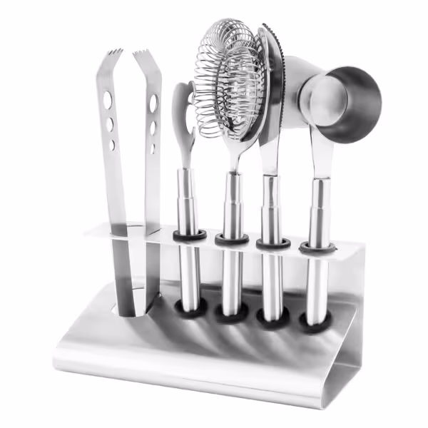 Cocktailset - incl. barmaatje 20/40ml, cocktailzeef, barzange, barmesser & flesopener
