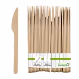 (60 szt.) Nóż wielorazowy - 180mm - BPA free, do zmywarki, FSC certyfikowane, recyklingowalne, wielorazowe - Naturalny