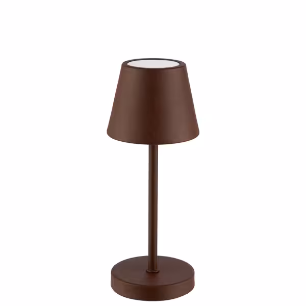 Tafellamp - MERLE Micro - LED - oplaadbaar - draadloos - geschikt voor buiten - IP54 - dimbaar in 3 standen - Ø80mm - Roest