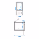 Saladette PREMIUM - 450mm - 1 glazen deur - met ingang voor 1x GN 1/1 & Roestvrijstalen deksel