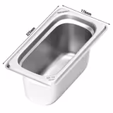 Bacinella GN in acciaio inox GN 1/3 - Altezza: 150mm