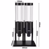Graandispenser - ROTATION - dubbel - zwart - met draaisysteem - 2x 3,6 liter