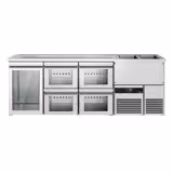 Direct Draw Beer Dispenser / Kegerator PREMIUM - 2500x700mm - Single Glass Door & 4 Drawers