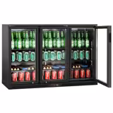 Commercial Back Bar Cooler 3 Glass Swing Doors 320 L PREMIUM – Black - 1,350 mm - +2 to +8 °C