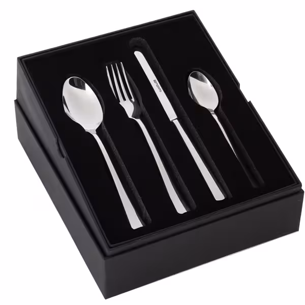 Cutlery set - Giancarlo - 18/10 stainless steel - Knife224mm; Fork205mm; Spoon205mm; Dessert spoon164mm - incl. cutlery box - Mirror - 24-piece set - For 6 people