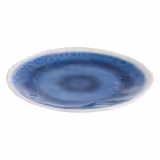 (6 pcs) BLUE OCEAN | Plate - Melamine - Ø215mm - White/Blue