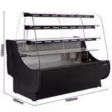 Vitrină frigorifică și pentru prăjituri – 1900 mm – cu iluminare – 3 rafturi și sertare pentru torturi