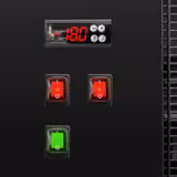 Vitrină pentru înghețată THEO - 1736 mm - ventilată - cu iluminare LED & geam frontal încălzit & dezghețare automată - pentru 18x cuve de 5 litri pentru înghețată - alb