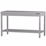 Mesa de trabalho em aço inoxidável ECO - 1500x600mm - com prateleira inferior & com travessas de reforço
