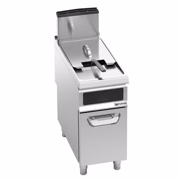 Gasfriteuse - 20 liter - 17,5 kW - mechanische bediening - met oliefiltersysteem - incl. onderstel