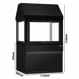 Houtskoolgrill TORONTO - 1110mm - zwart front - zwart granieten werkblad - glazen hitteschild - 2 grillroosters