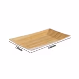 (6 stuks) Dienblad BAMBOO - Melamine - 24,5x15,5cm - hoogte: 30mm - Beige/Wit - stapelbaar - geschikt voor vaatwasser