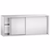 Edelstahl Wandhängeschrank PREMIUM - 1800x400mm - mit Schiebetür - 650mm hoch