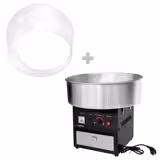 Tezgah Üstü Pamuk Şeker Makinesi - Ø520mm - 950W - Siyah - Fanus Dahil